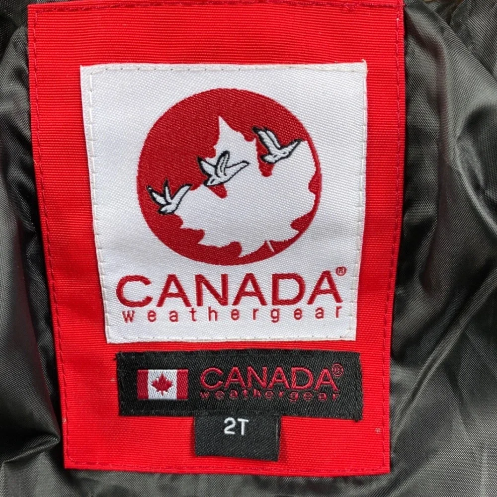 Canada Weathergear Boys Toddler 2T Tan Brown Faux Fur Hood Puffer‎ Parka Jacket